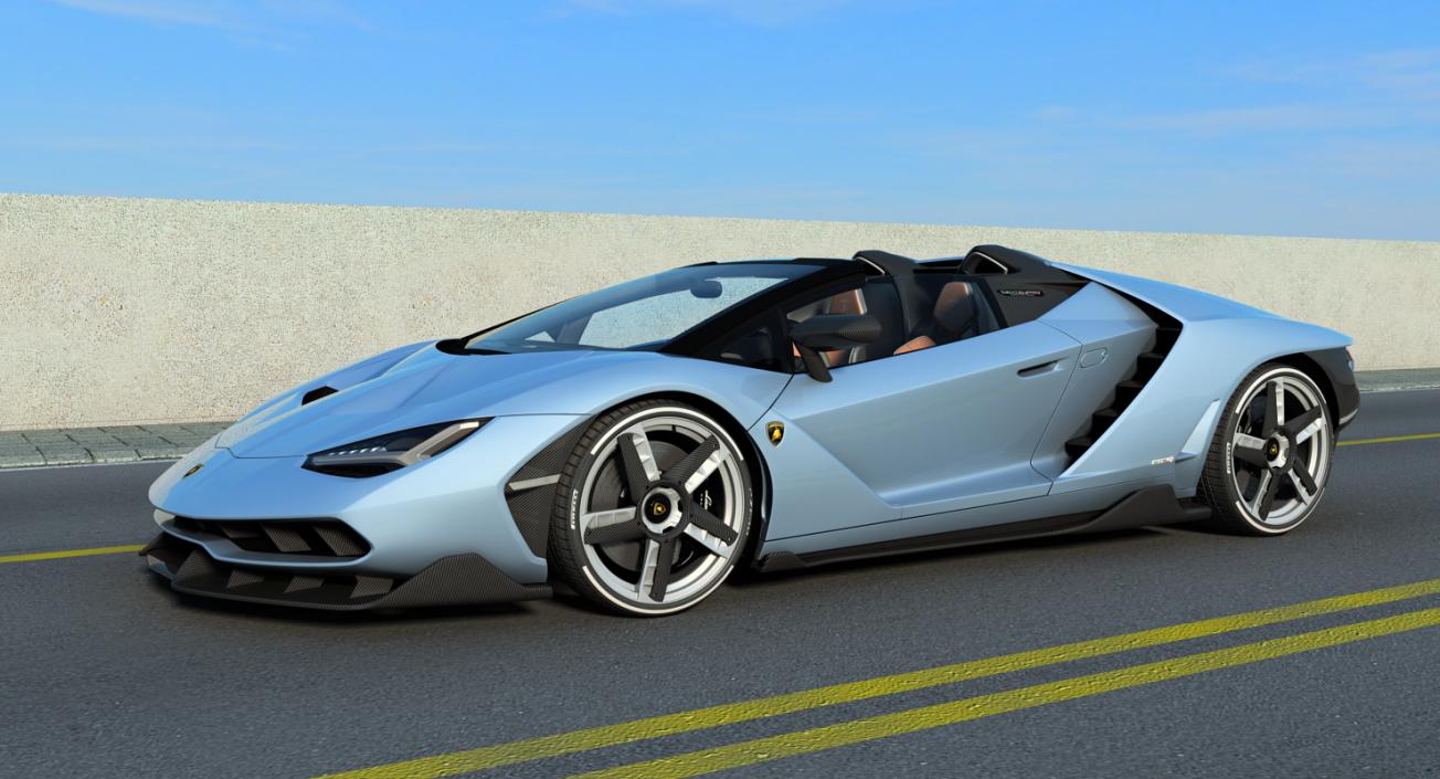 3D Lamborghini Centenario Roadster 2017 Rigged model