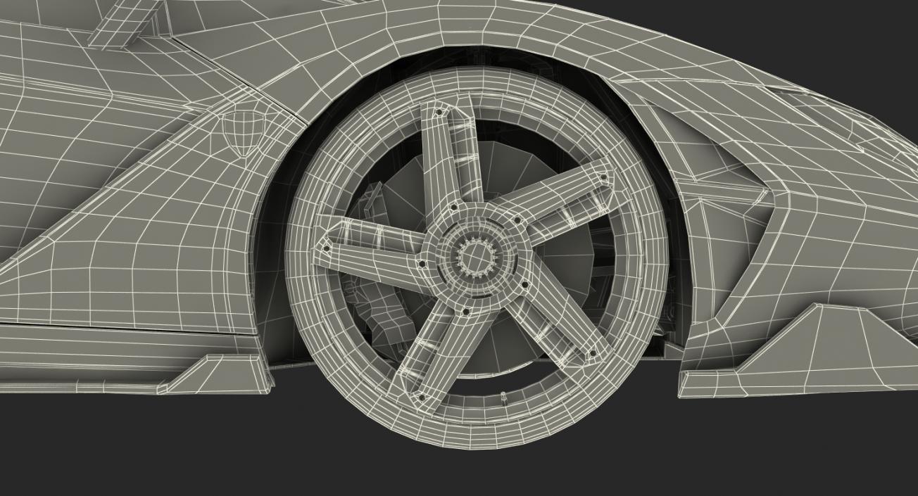 3D Lamborghini Centenario Roadster 2017 Rigged model