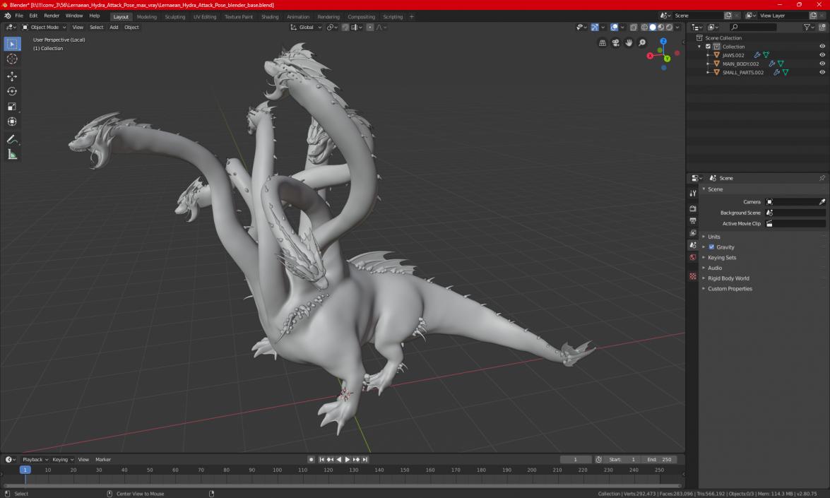 3D Lernaean Hydra Attack Pose 2 model