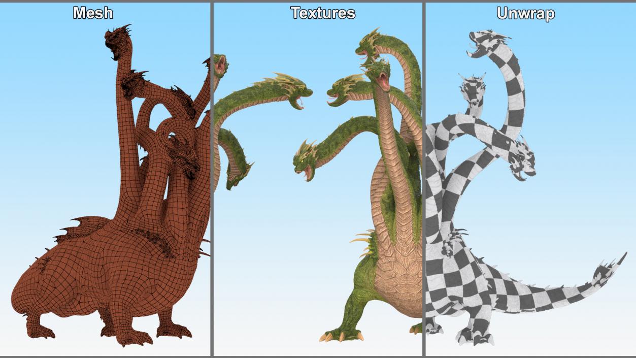 3D Lernaean Hydra Attack Pose 2 model