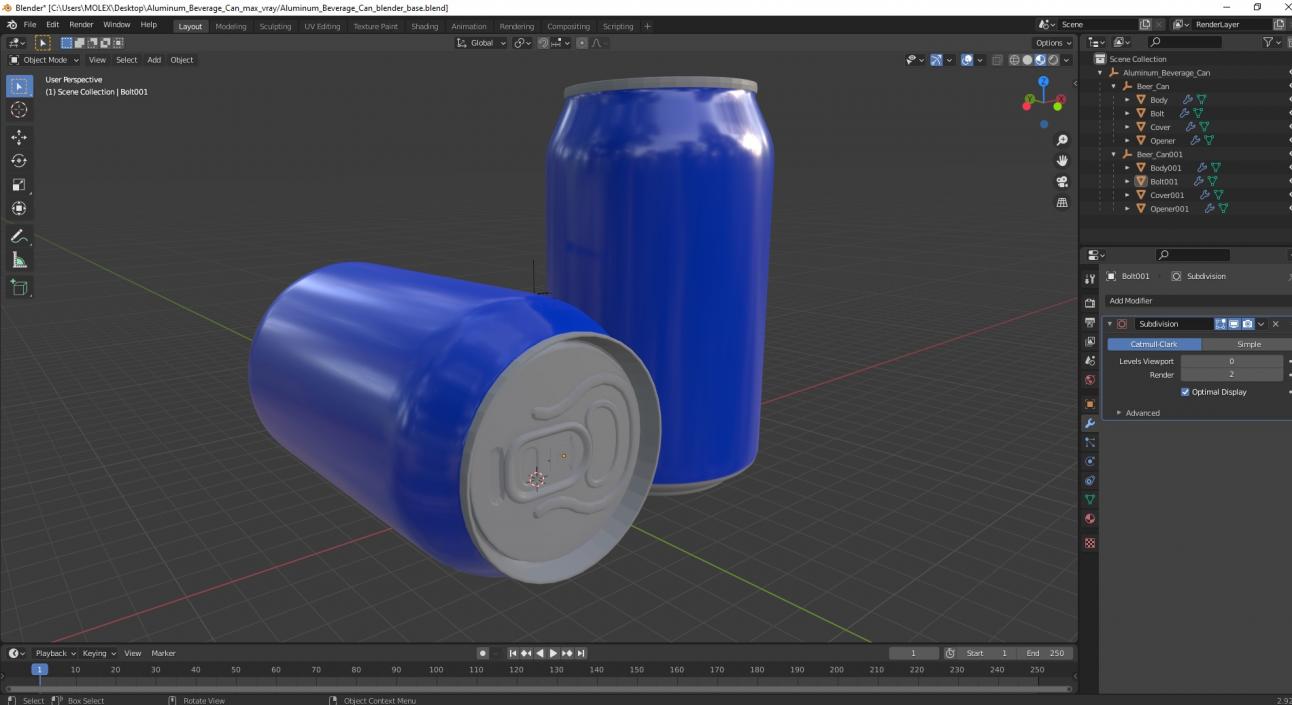 3D Aluminum Beverage Can