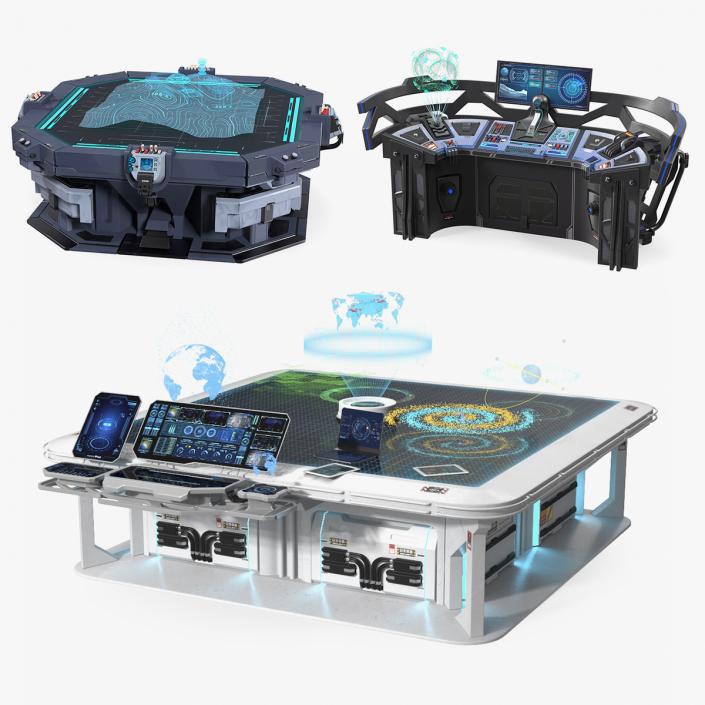 3D Sci Fi Holographic Tables Collection