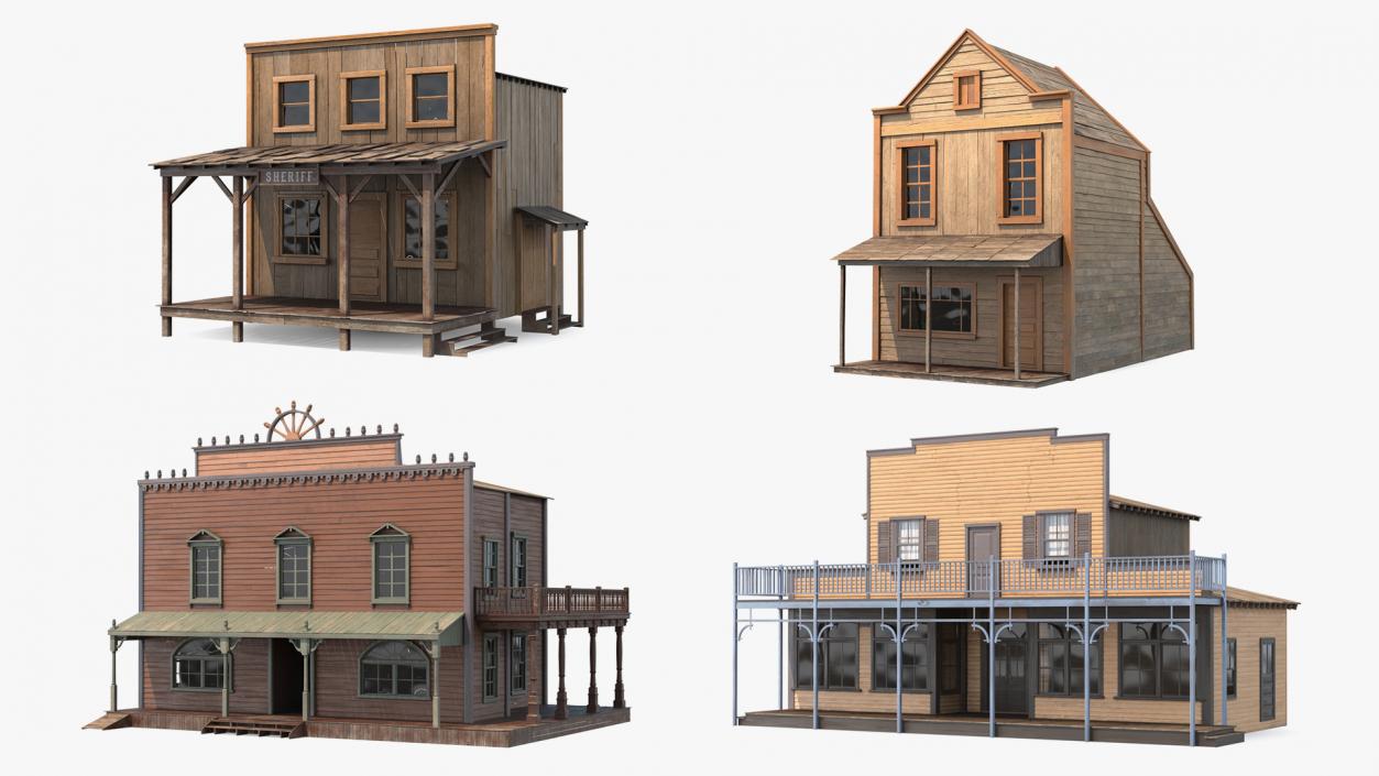 Western Houses Collection 3 3D