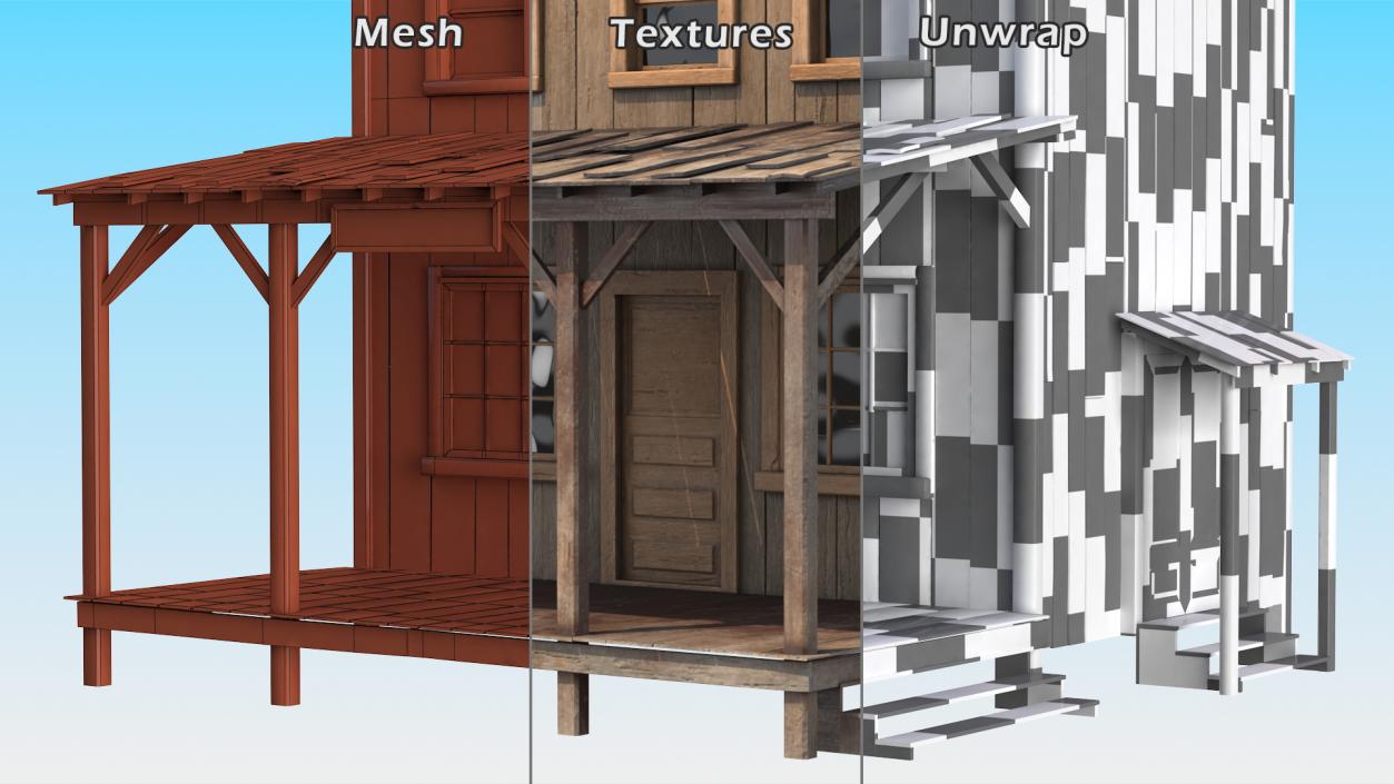 Western Houses Collection 3 3D