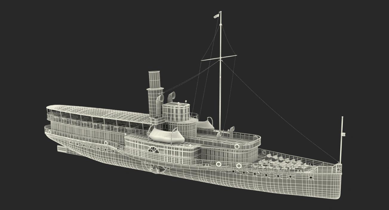 Paddle Steeamship Stadt Rapperswil 3D model