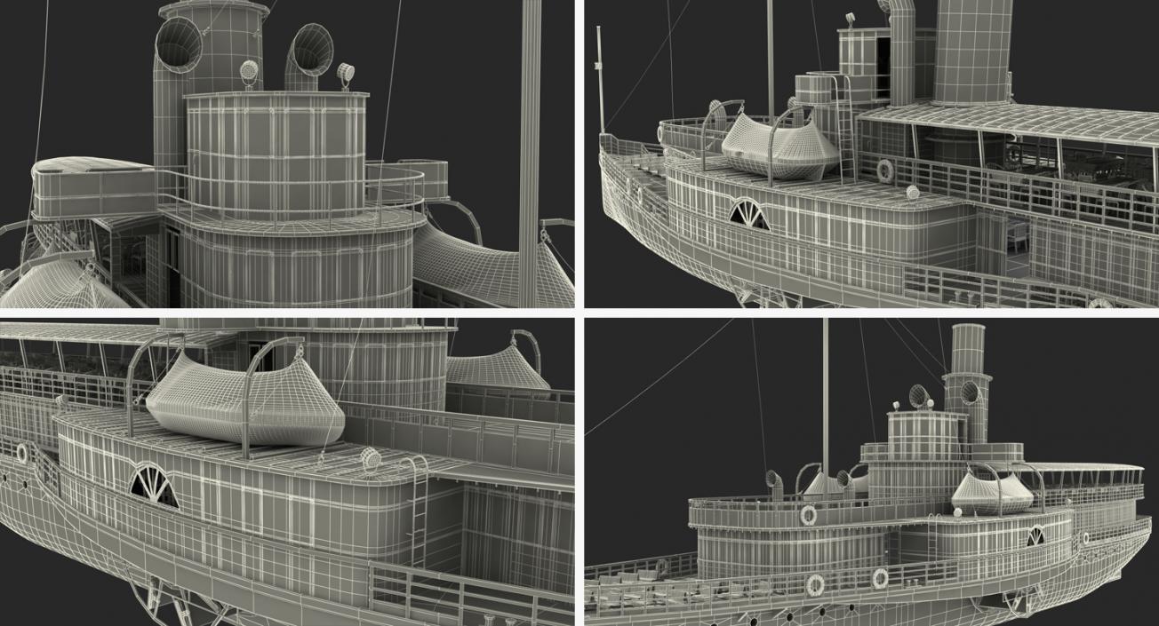 Paddle Steeamship Stadt Rapperswil 3D model