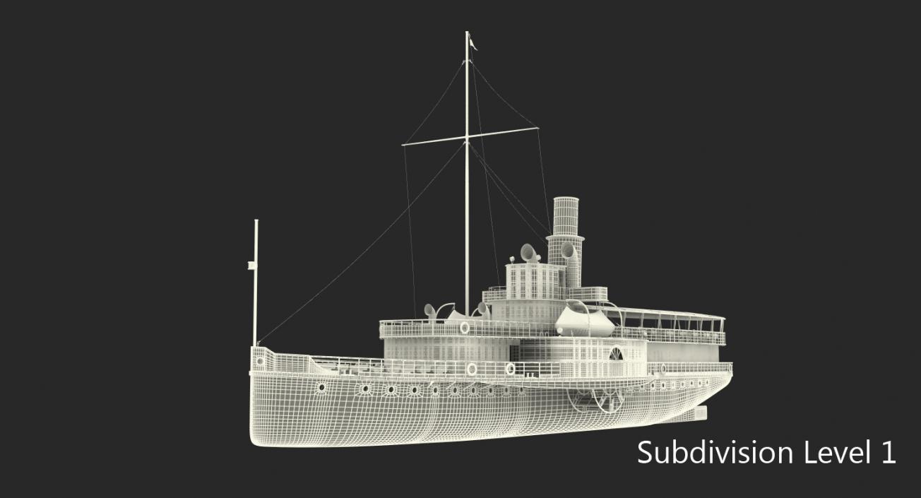 Paddle Steeamship Stadt Rapperswil 3D model