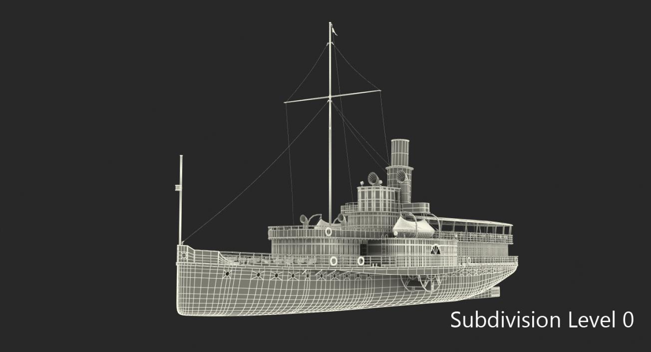 Paddle Steeamship Stadt Rapperswil 3D model