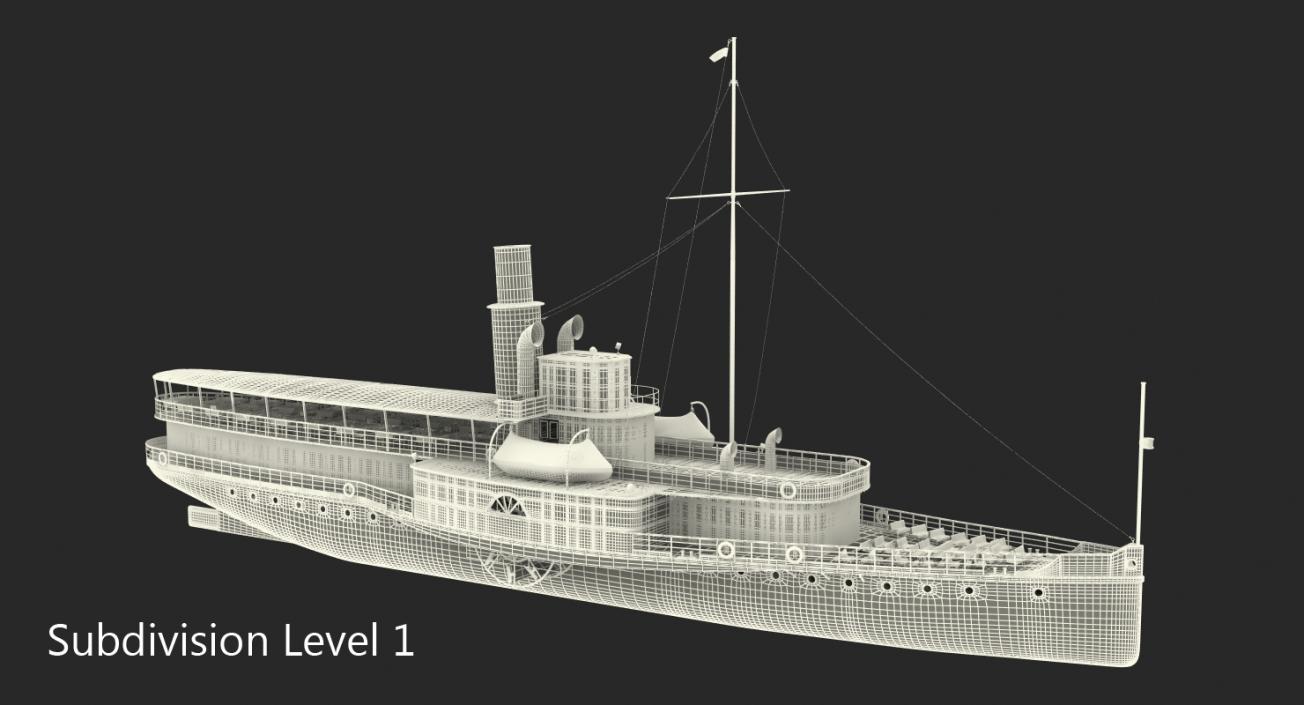 Paddle Steeamship Stadt Rapperswil 3D model