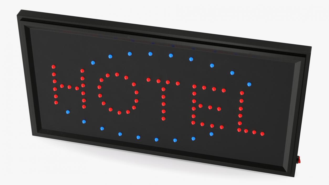 Hotel Neon LED Light Sign Board ON 3D model