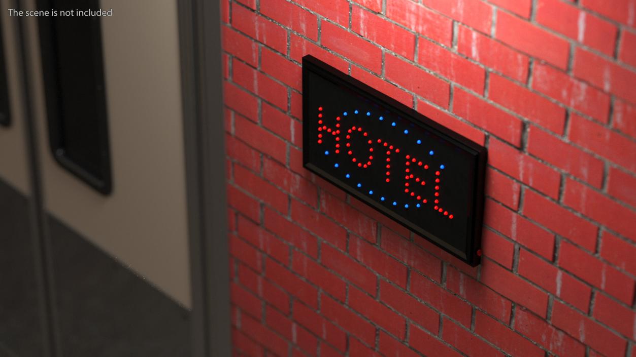 Hotel Neon LED Light Sign Board ON 3D model