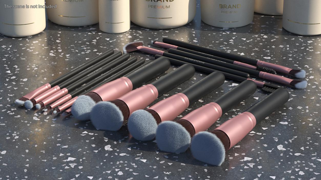 3D model Professional Makeup Brushes Set Fur