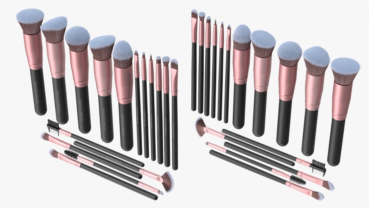 3D model Professional Makeup Brushes Set Fur