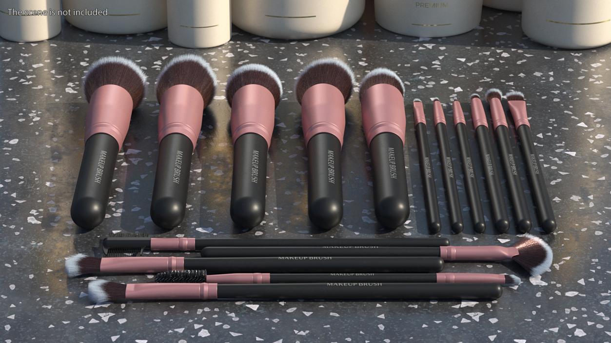 3D model Professional Makeup Brushes Set Fur