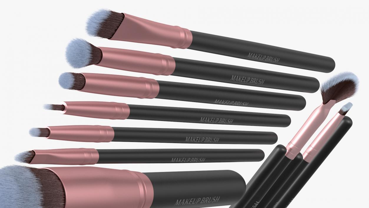 3D model Professional Makeup Brushes Set Fur