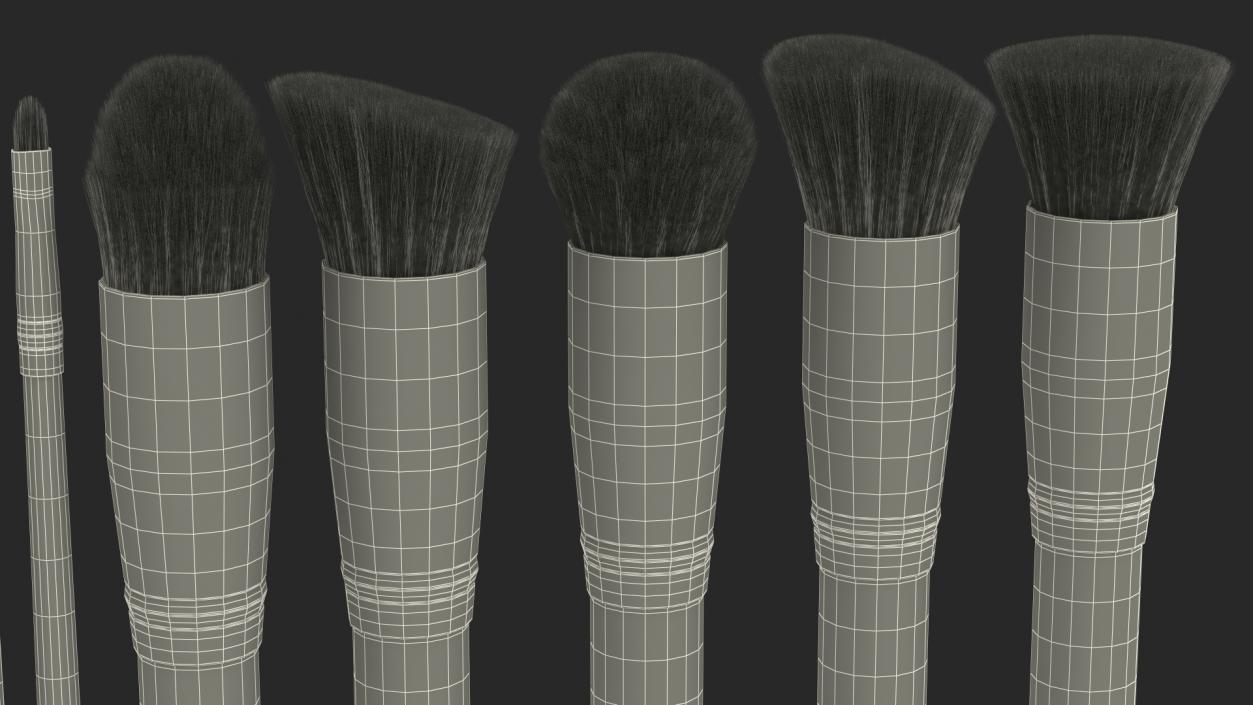 3D model Professional Makeup Brushes Set Fur