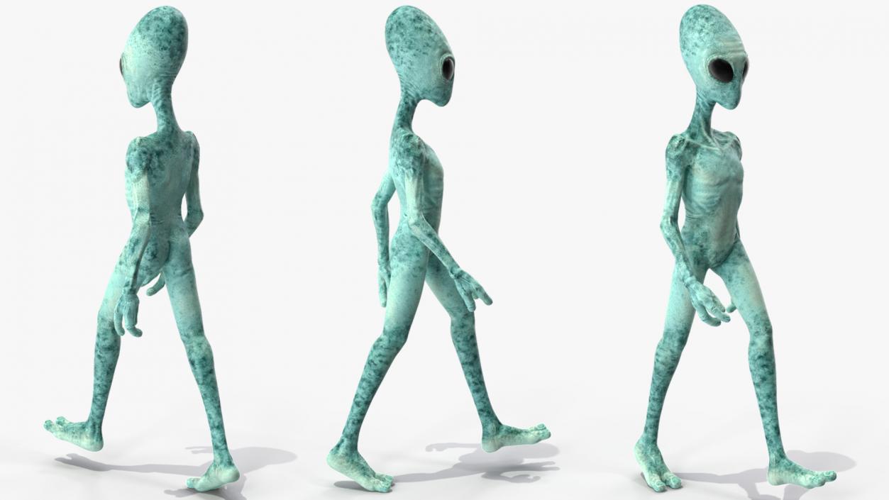 3D model Extraterrestrial Alien Walking Pose