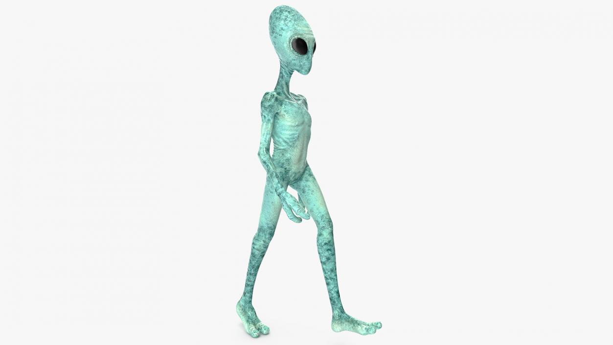 3D model Extraterrestrial Alien Walking Pose