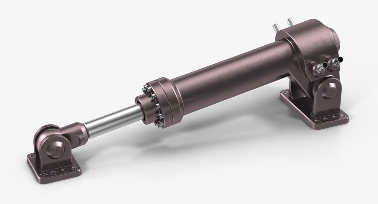 Anodized Hydraulic Cylinder 3D