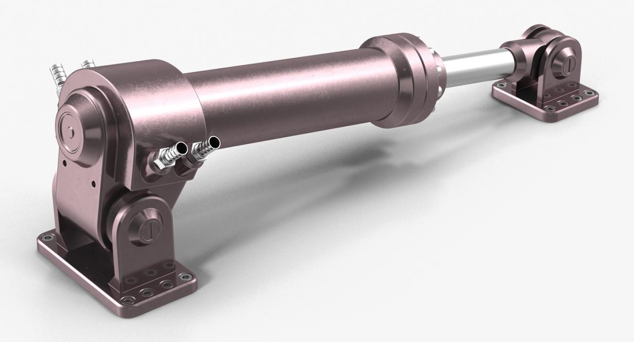 Anodized Hydraulic Cylinder 3D