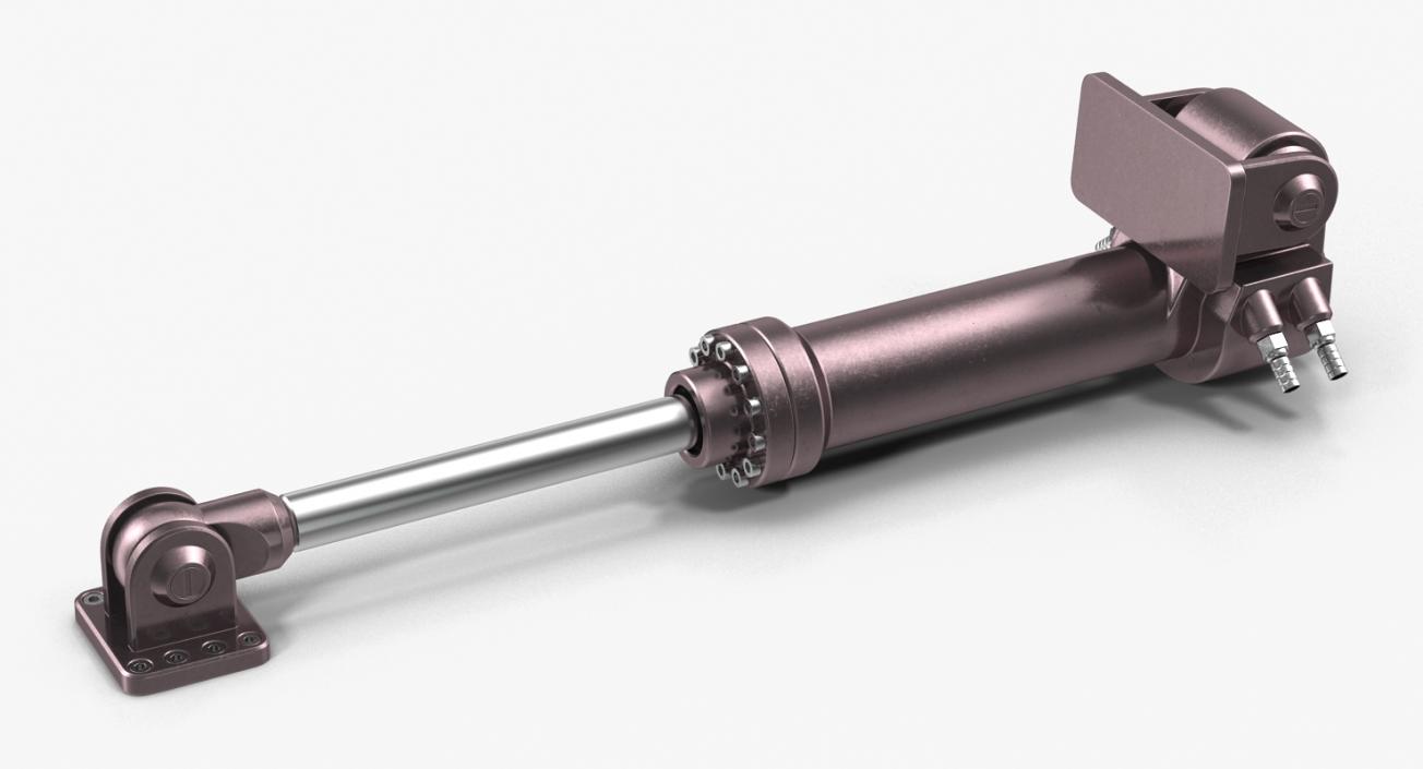 Anodized Hydraulic Cylinder 3D