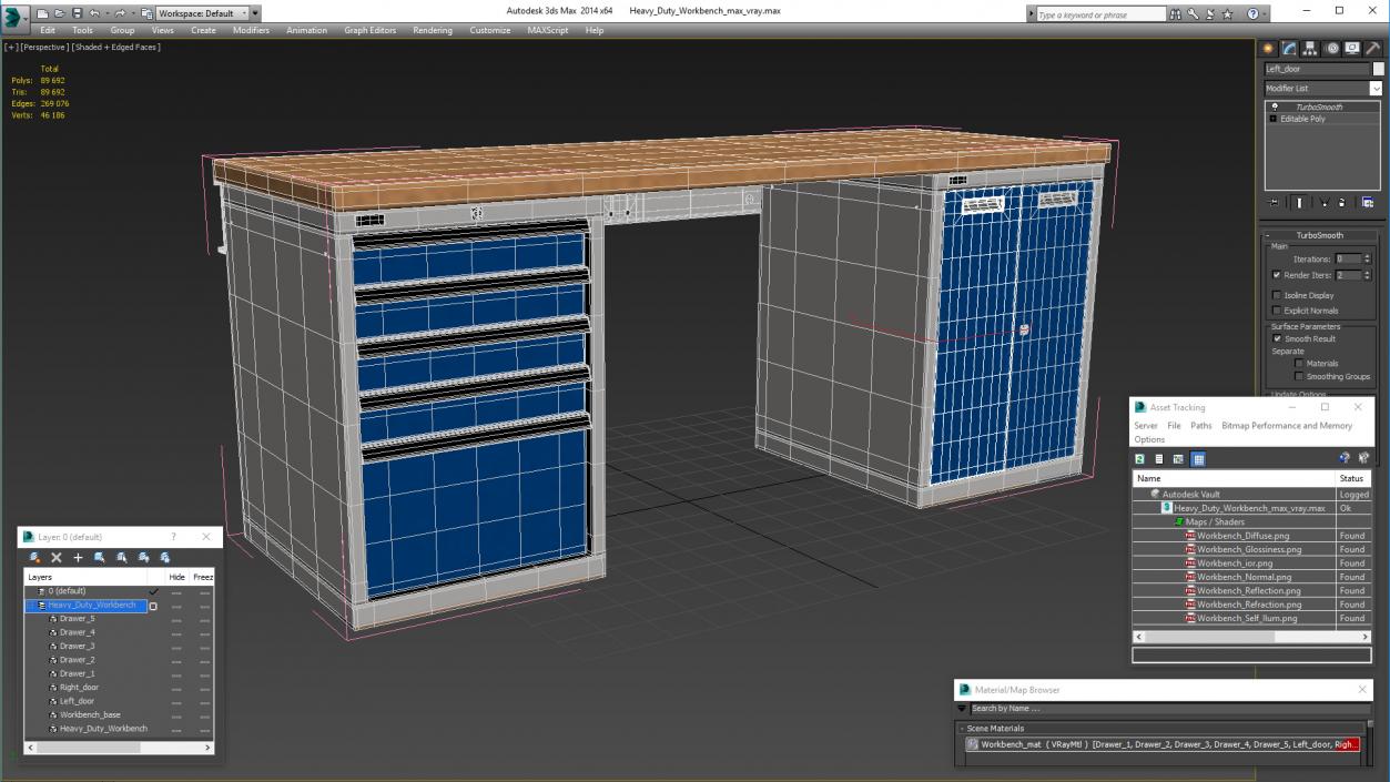 3D model Heavy Duty Workbench