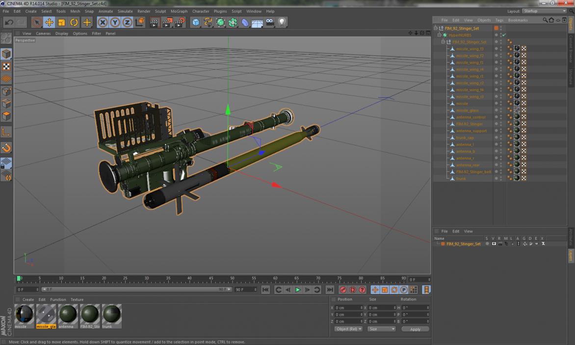 3D FIM-92 Stinger Set model