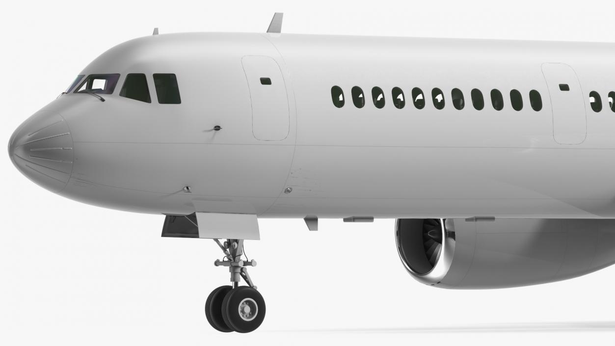 Narrow-Body Jet Airliner Blank Livery Rigged 3D model