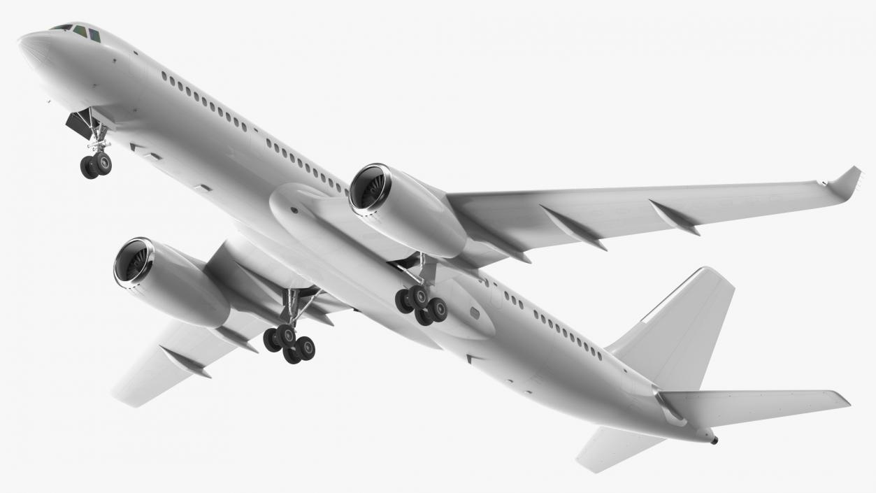 Narrow-Body Jet Airliner Blank Livery Rigged 3D model