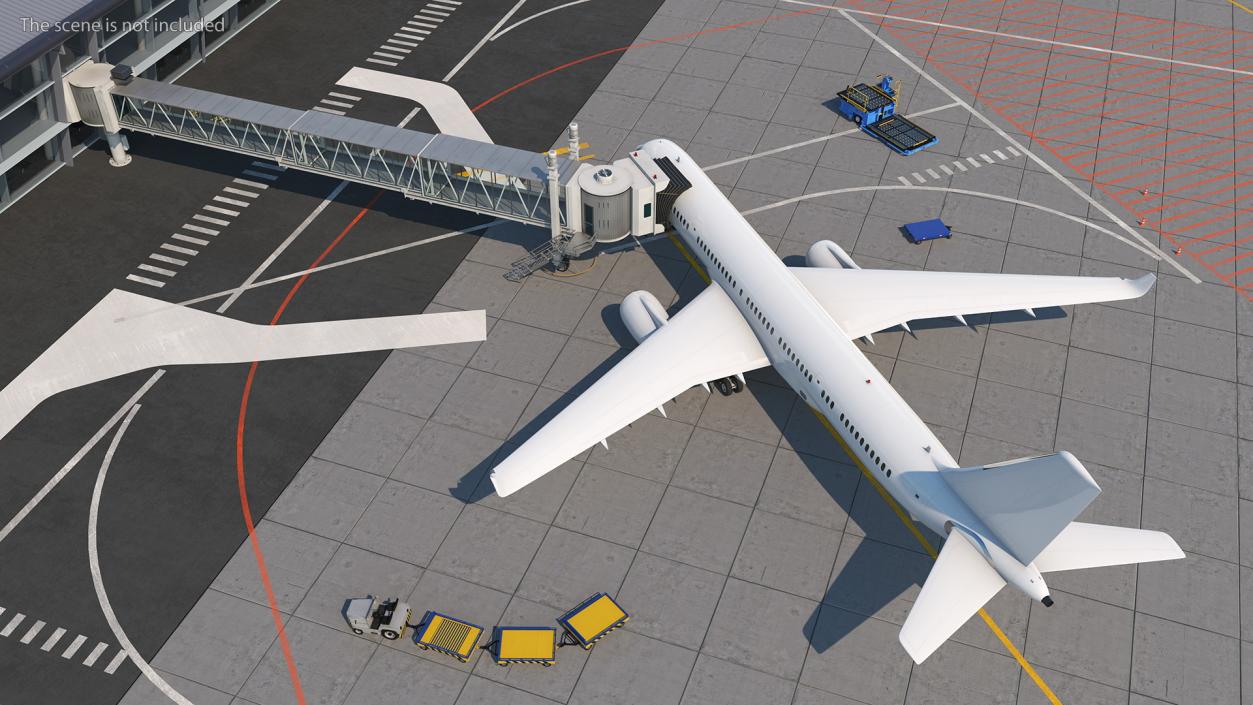 Narrow-Body Jet Airliner Blank Livery Rigged 3D model