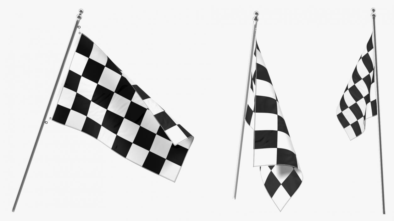 3D Checkered Racing Flag