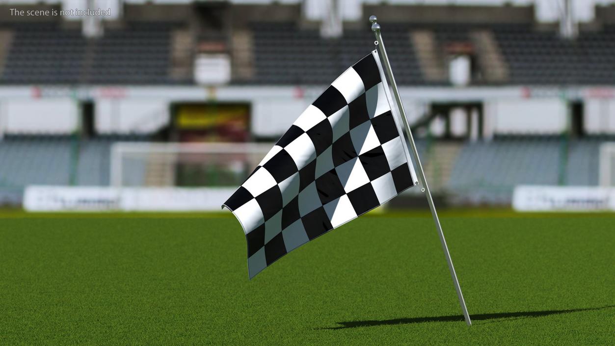 3D Checkered Racing Flag