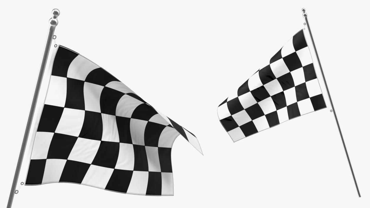 3D Checkered Racing Flag