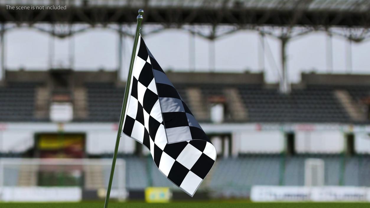 3D Checkered Racing Flag