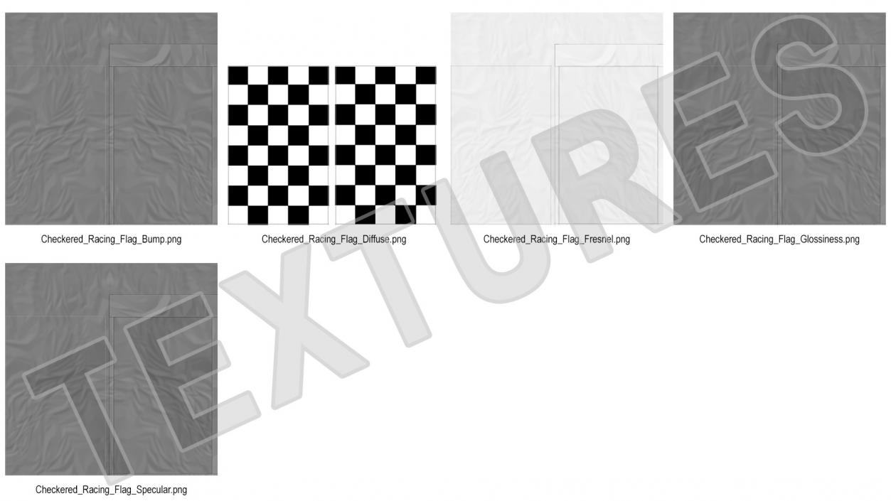 3D Checkered Racing Flag