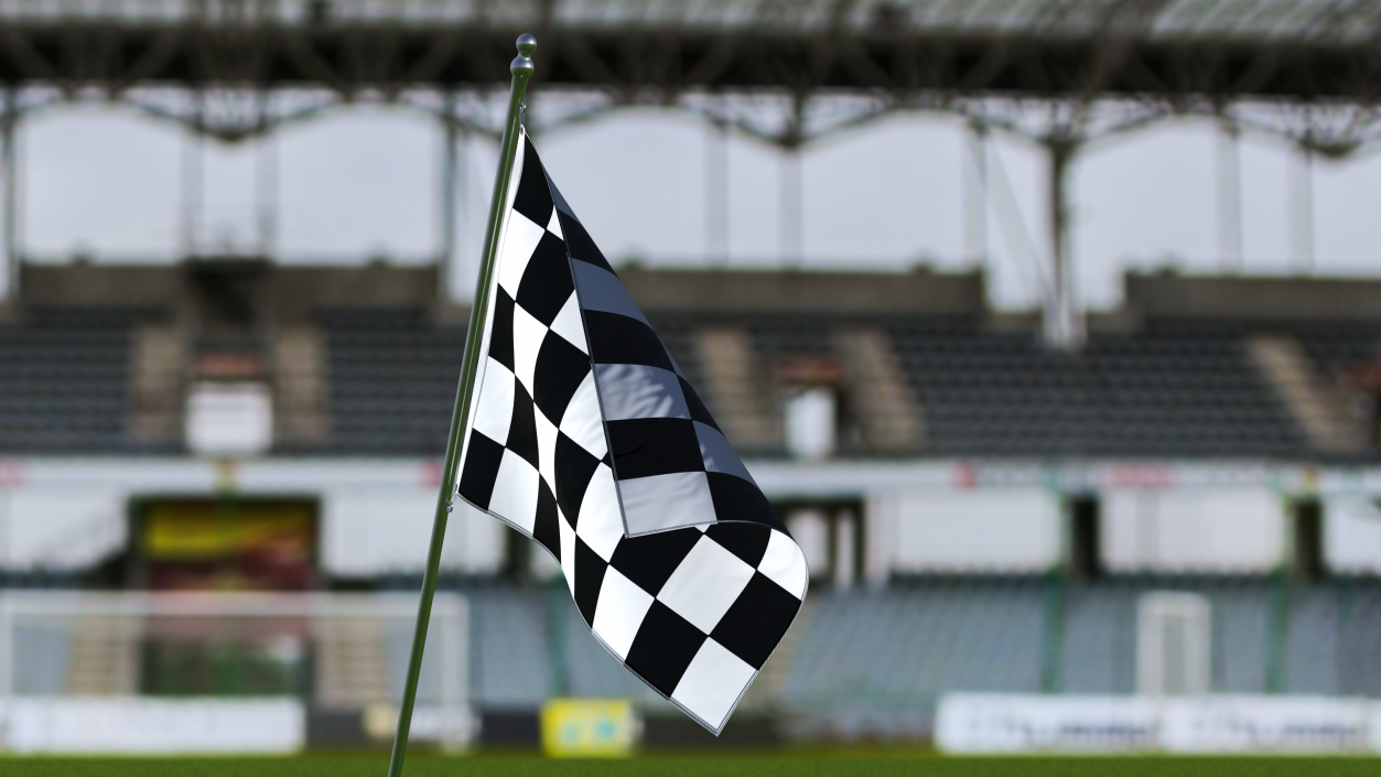 3D Checkered Racing Flag