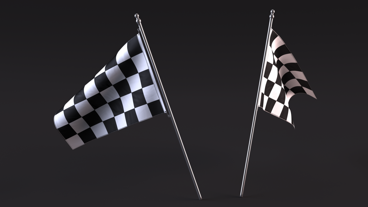 3D Checkered Racing Flag