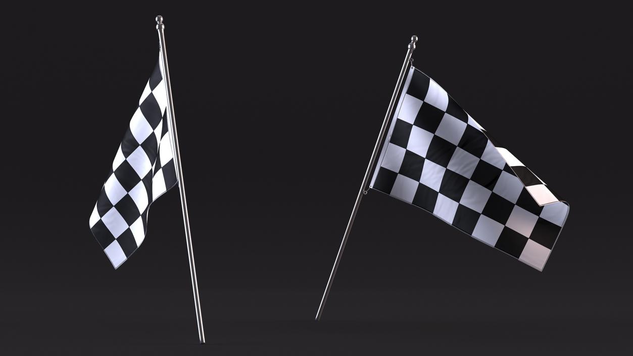 3D Checkered Racing Flag