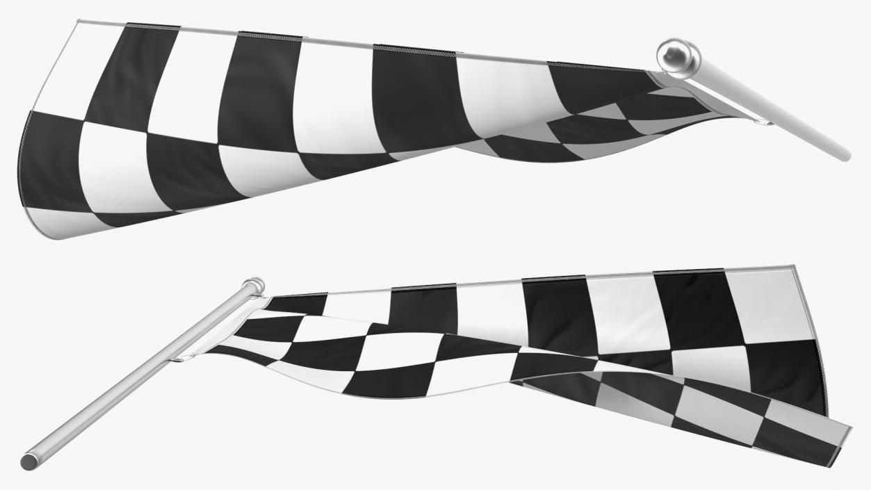 3D Checkered Racing Flag