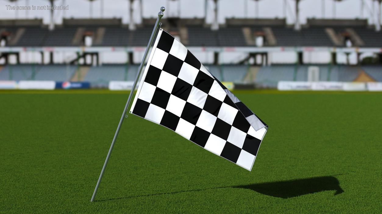 3D Checkered Racing Flag