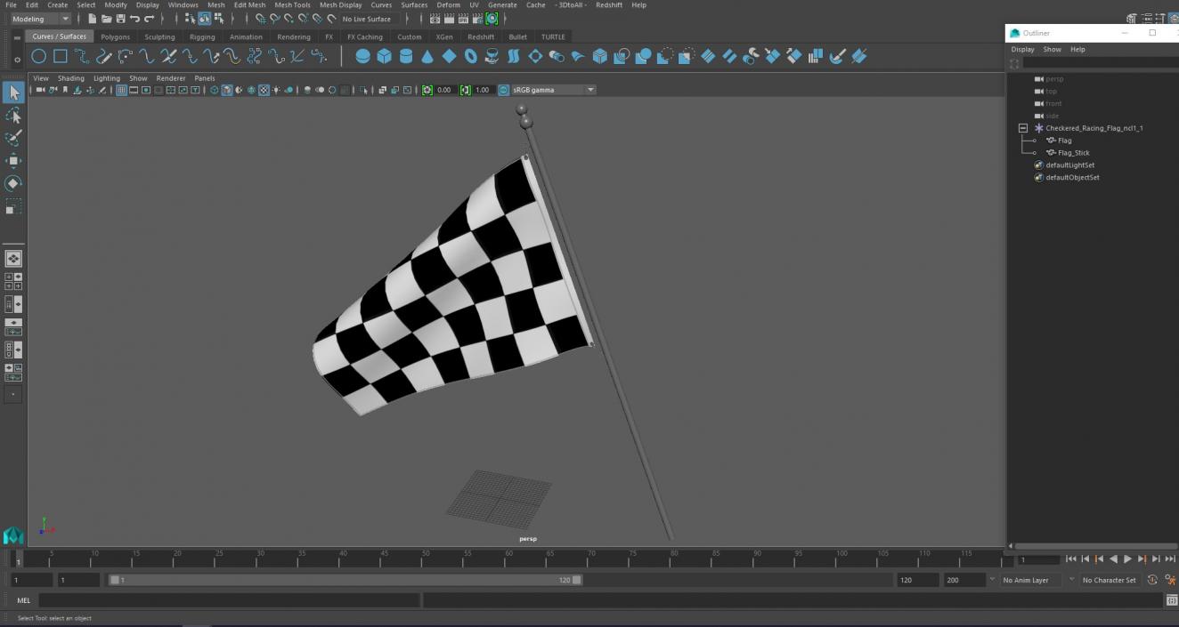 3D Checkered Racing Flag