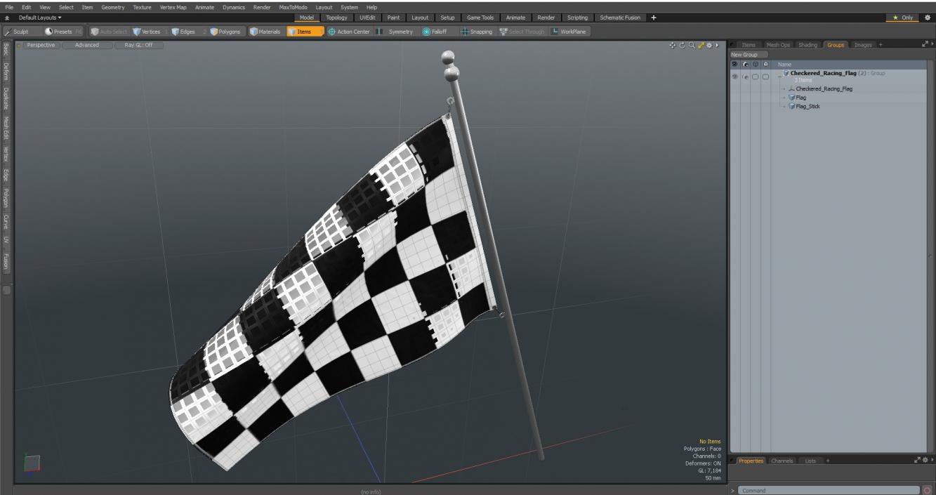 3D Checkered Racing Flag