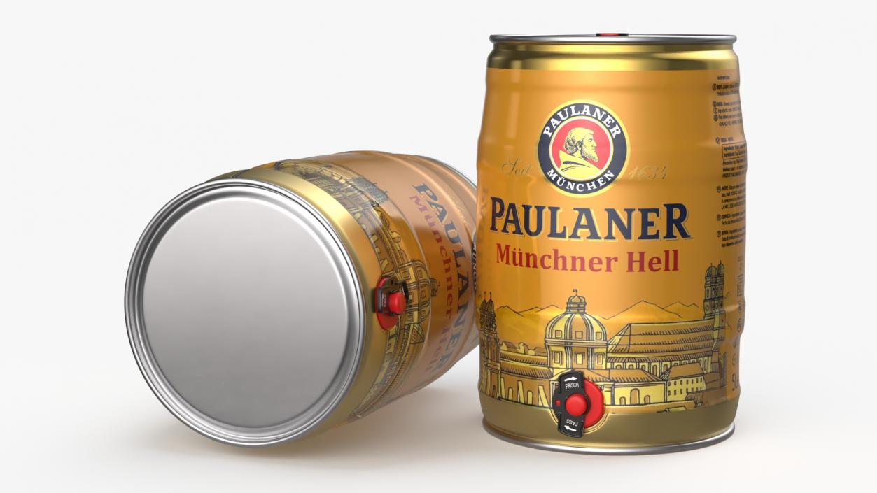 3D Paulaner Beer 5 Liter Barrel model