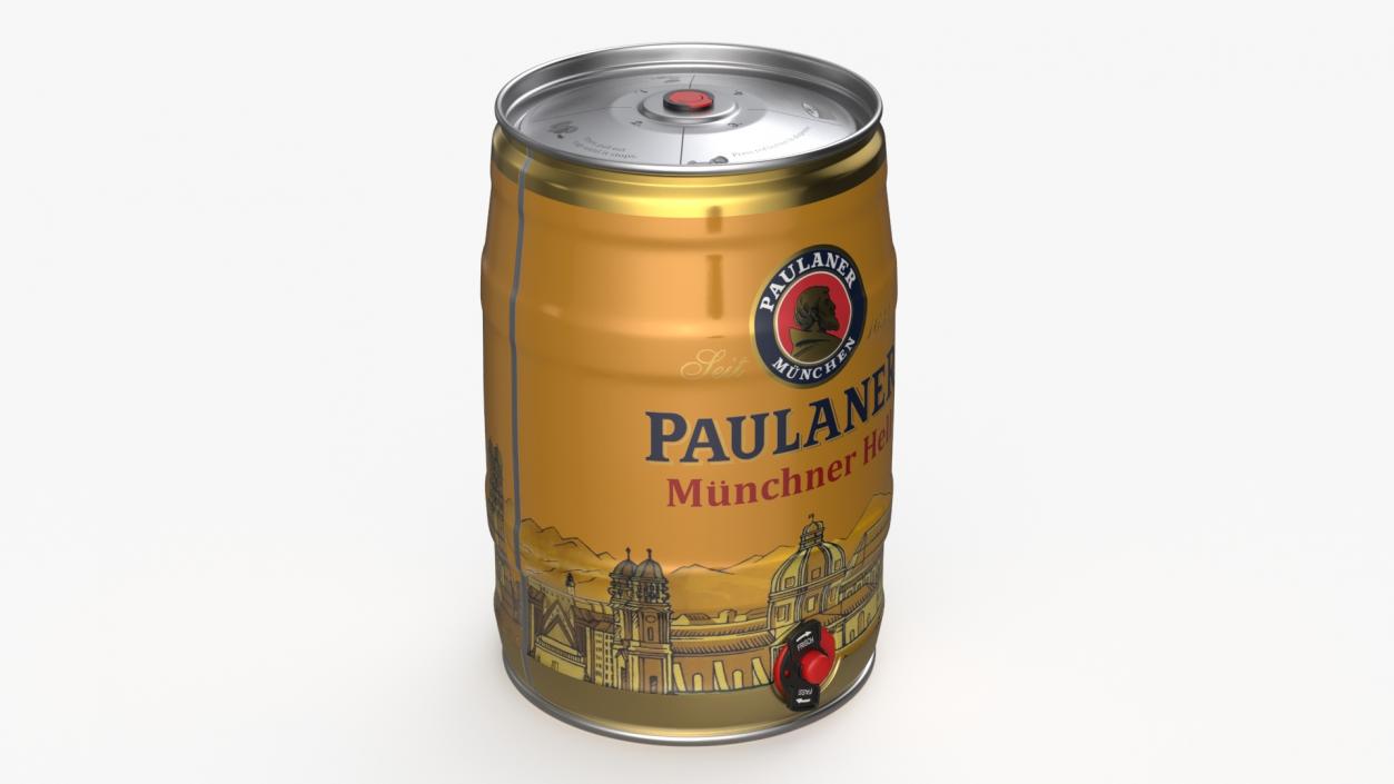 3D Paulaner Beer 5 Liter Barrel model