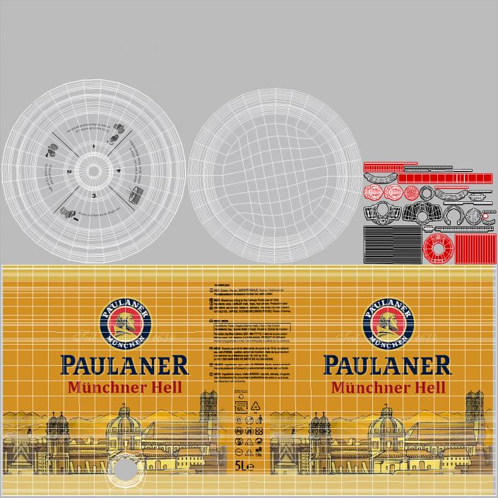 3D Paulaner Beer 5 Liter Barrel model