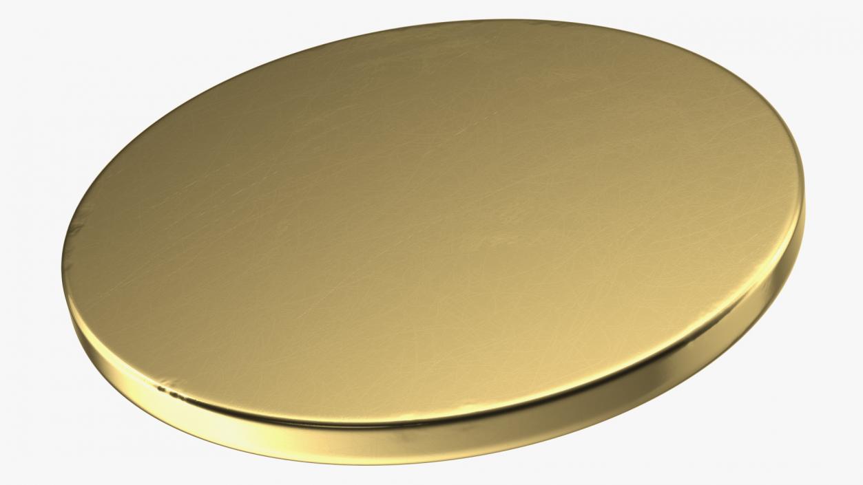 Round Bell Push Button Gold 3D