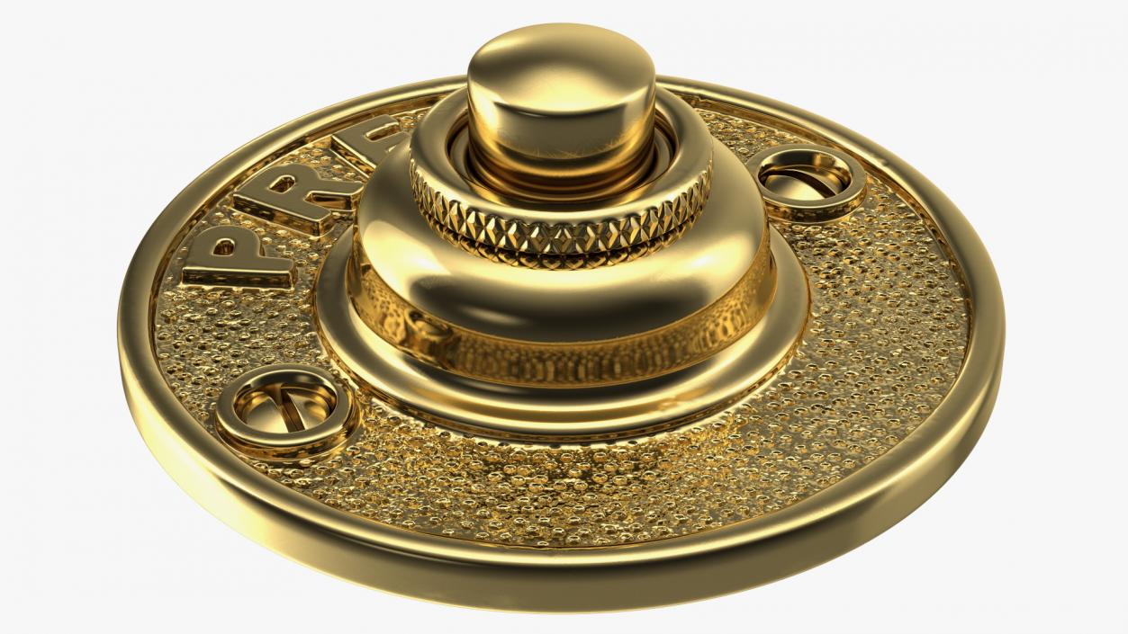 Round Bell Push Button Gold 3D