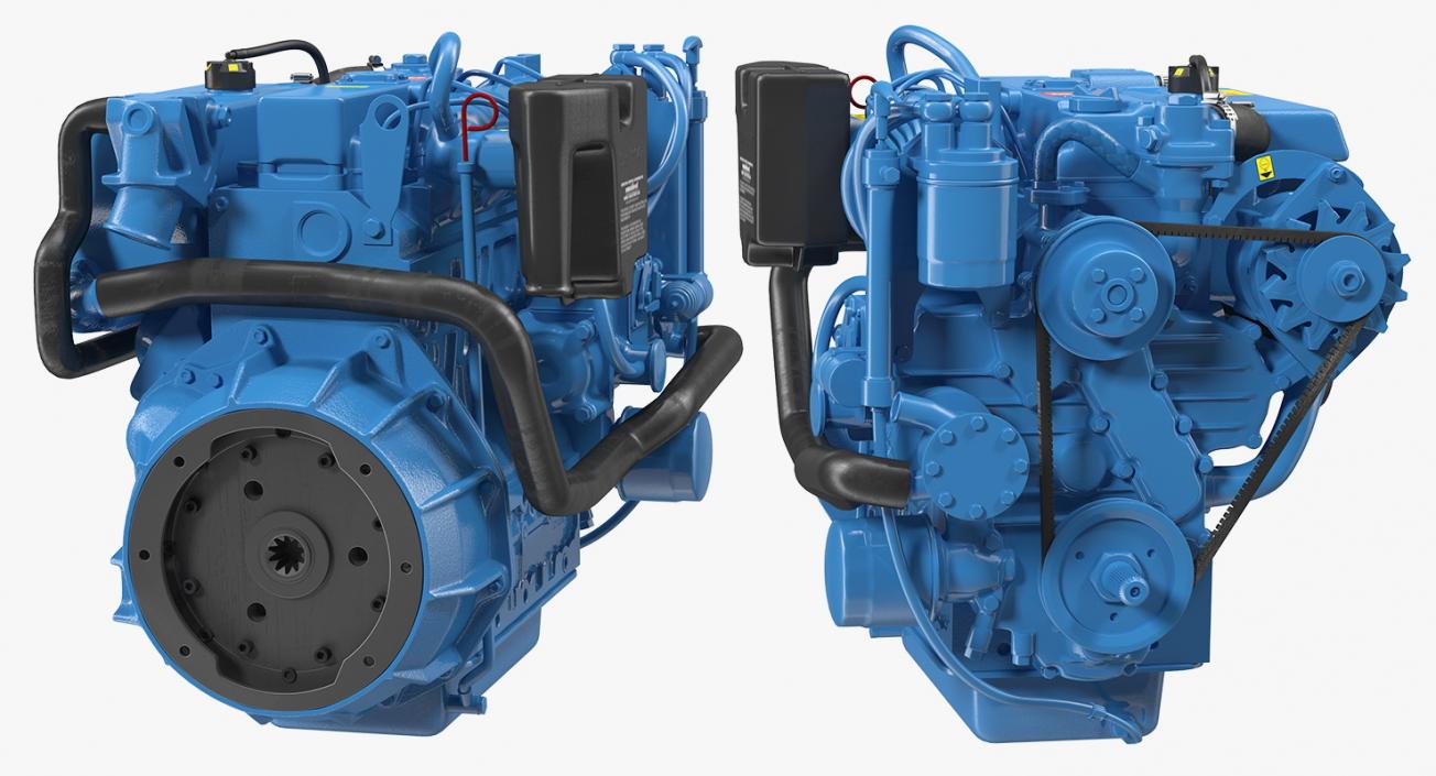 Nanni Diesel 4 Cylinder Marine Engine 3D