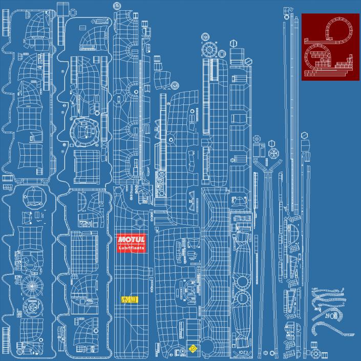 Nanni Diesel 4 Cylinder Marine Engine 3D