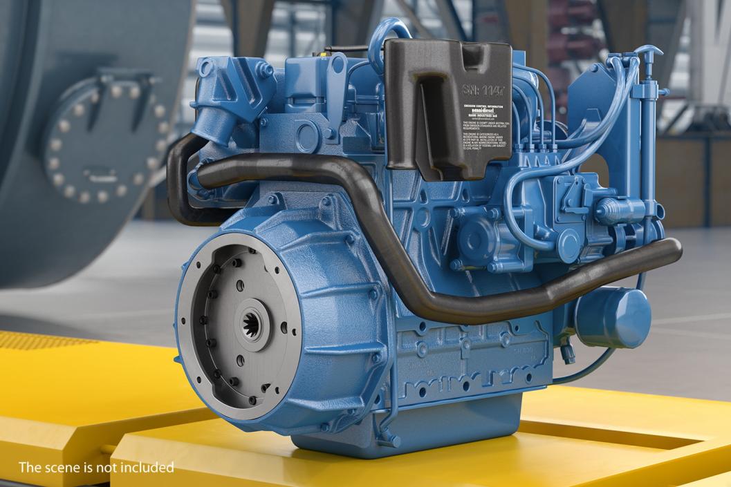 Nanni Diesel 4 Cylinder Marine Engine 3D